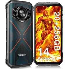 DOOGEE S Cyber izturīgs viedtālrunis, 20GB RAM + 256GB ROM, 10800mAh neiznīcināms tālrunis, 6,58