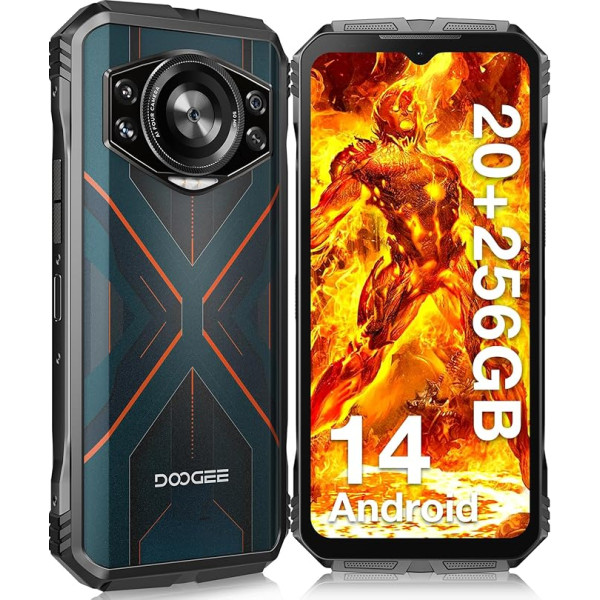 DOOGEE S Cyber izturīgs viedtālrunis, 20GB RAM + 256GB ROM, 10800mAh neiznīcināms tālrunis, 6,58