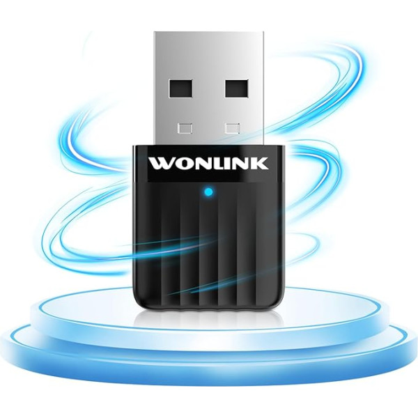 WONLINK WLAN Stick, Mini USB WiFi adapteris PC Dual Band, interneta piespraude darbvirsmai/galda datoram/tabletam/Laptop datoram, interneta adapteris PC saderīgs ar Windows XP/7/8/8/8.1/10/11, iebūvēts draiveris