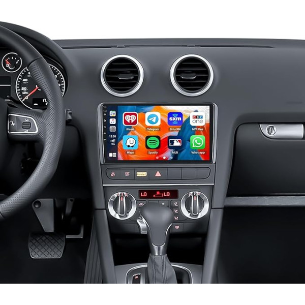 [2+64G] SIXWIN Android 13 auto radio Audi A3 S3 RS3 8P ar bezvadu CarPlay Android Car Mirrorlink, 9 collu ekrāns ar HiFi Navi Bluetooth RDS WiFi + atpakaļgaitas kamera