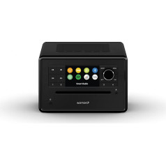 sonoro Elite CD atskaņotājs ar interneta radio un Bluetooth (FM/FM, DAB Plus, Wi-Fi, modinātājs, podkāsti, Spotify, Amazon Music, Deezer) Melns/ melns