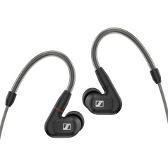 Sennheiser IE 300 In-Ear audiofilu austiņas - skaņas izolācija ar XWB pārveidotājiem sabalansētai skaņai, noņemams kabelis ar elastīgiem ausu āķiem, 2 gadu garantija (melnas)