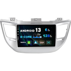 SXAUTO - 6G + 128G - Android 13 IPS auto radio Hyundai Tucson (2014-2018) - Iebūvēts Carplay/Android Car/DSP - LED kamera + MIC - DAB stūres vadības stūres vadība Ātrā laivu 360-CAM WiFi AHD - 2 DIN 9