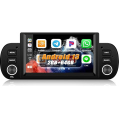 [2+64GB] auometo Android 13 CarPlay Android Car Mirrorlink autoradio Fiat Panda 2013-2020, 6.2 collu HD skārienjūtīgais ekrāns ar GPS/Bluetooth/WiFi/HiFi/FM/RDS (melns)