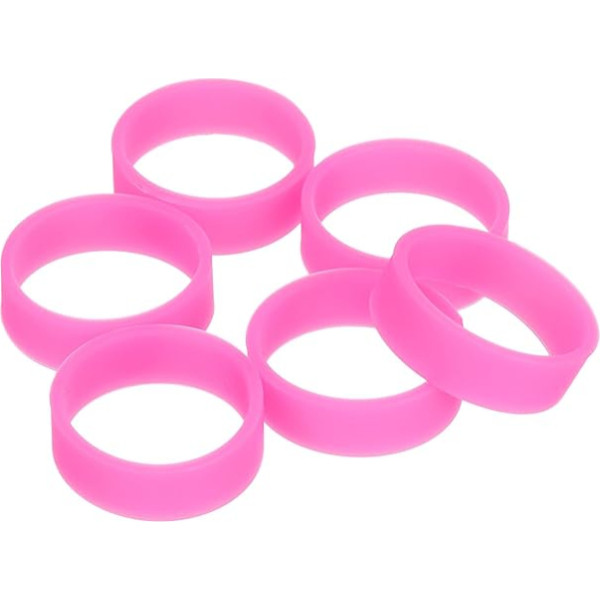 10 Stück Silikon-Gummibänder, 20 x 7 mm, Gummibänder, Ringe, Kabelbinder, starke elastische Bänder, rutschfest, für Kordelverpackungen, Beutel, Rosa