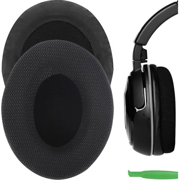 Geekria Comfort Mesh Stoff Ersatzohrpolster für Turtle Beach Ear Force XP500, XP400, XP300, XO Four, XO Three, XO ONE Gaming Kopfhörer Ohrpolster, austiņu austiņu apvalks (Schwarz)