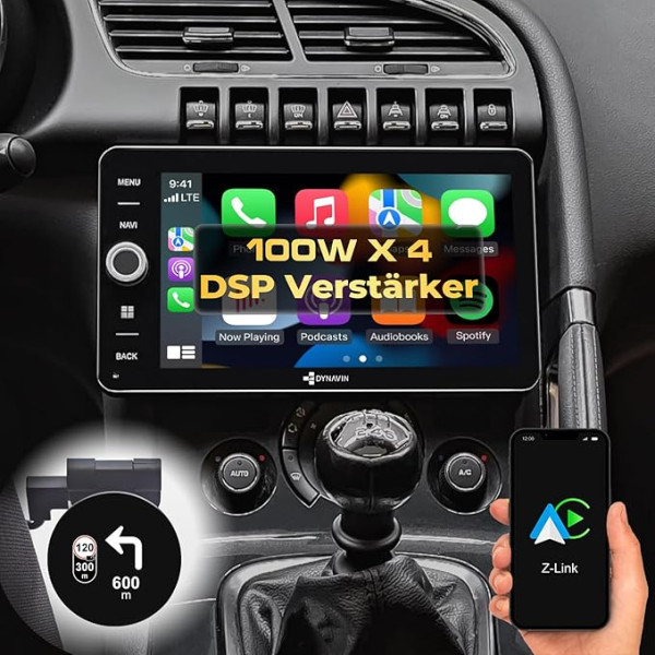 DYNAVIN Android auto radio ar satelītnavigāciju Peugeot 3008 5008, 9 collu radio ar bezvadu Carplay un Android Car, Head-up displejs, ietver DAB+: D9-PG3008 Premium Flex