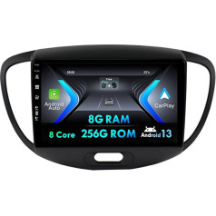 MISONDA 2 DIN auto radio ar iebūvētu DSP / Carplay Android, piemērots Hyundai Grand i10 2008-2012 - [8G+256G] - atpakaļgaitas kamera - 9 collu IPS - ar stūres kontroli WiFi Bluetooth RDS FM DAB+