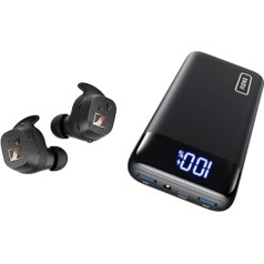 Sennheiser Sport True Wireless austiņas - Bluetooth In-Ear austiņas un INIU Power Bank, 20000mAh Power Bank ātrās uzlādes funkcija USB C ievade un izeja