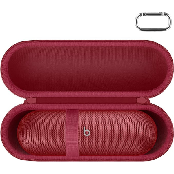 Aenllosi cietais futrālis, saderīgs ar Beats Pill bezvadu Bluetooth skaļruni, Beats saderīgs ar Apple un Android pārnēsājamā skaļruņa futrālis (tikai soma) (sarkans)