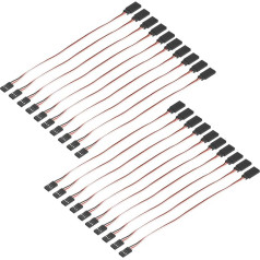 sourcing map 3-poliges Servo-Verlängerungskabel, Stecker auf Buchse, 20,1 cm, 26 AWG, 30-adrig, Servoempfängerdraht für RC-Modellflugzeuge, 20 Stück