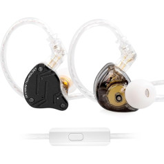 KINBOOFI KZ ZS10 Pro X austiņās, uzlabotas 4BA 1DD KZ austiņas ar vairākiem draiveriem IEM austiņās ar noņemamu sudraba sakausējuma 2-pin kabeli audiofilam (tumšas, ar mikrofonu)