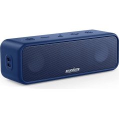 Soundcore 3 Bluetooth atskaņotājs, stereo skaņa, audio atskaņotājs ar titāna membrānu, PartyCast, BassUp, 24 stundu akumulators, IPX7 Wasserschutz, individuālais ekvalaizers (melns) (melns) (vispārējs)