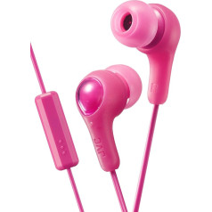 JVC GUMY In-Ear-Kopfhörer mit Stay-Fit-Ohrstöpsel und Mikrofon, 1 m langes Kabel mit Kopfhöreranschluss, klein, mittel und groß, Pink GUMY HAFX7MP