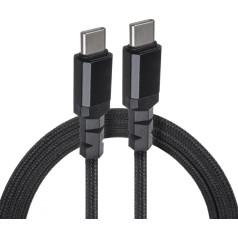 Kabelis 2x usb-c 100w 2m, kas atbalsta pd datu pārraidi līdz 10gbps mce492 melns