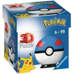 Puzzle 54 gabali 3D bumba, pokemonu zilā krāsā