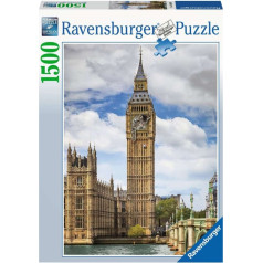 Puzzle 1500 gabali smieklīgs kaķis uz big ben pulksteņa