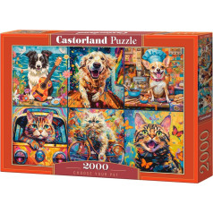 Puzzle 2000 elementi suņi kaķi mājdzīvnieki