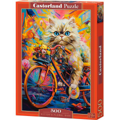 Puzzle 500 elementi kaķēns uz velosipēda