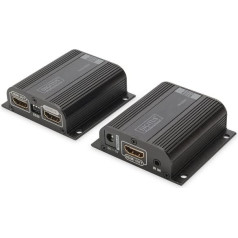 Extender/ekstenderis hdmi līdz 50m pa vīto pāri cat.6/7 utp, 1080p 60hz fhd, hdcp 1.2, ir, audio(komplekts)