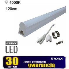 Lineārā LED luminiscences spuldze t5 120cm 18w neitrāla 4000k virsmas montāžas lampa, kas integrēta gaismeklī