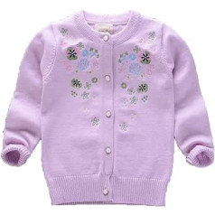 Rudens karoliukai mergaičių princesės megztinis vaikiškas medvilninis paltas vaikiški drabužėliai kūdikiui megztas megztinis mielas siuvinėjimas