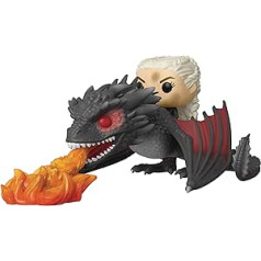 Funko pops! Izbraucieni: GOT - Daenerys Targaryen On Fiery Drogon - Troņu spēle - Vinila kolekcionējama figūra - Dāvanas ideja - Oficiālās preces - Rotaļlieta bērniem un pieaugušajiem - TV fani