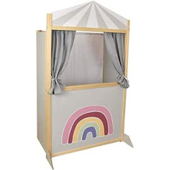 Meppi Kaspertheater Rainbow Grey/Natural Wooden Puppet Theater