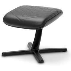 noblechairs Footrest V2.0 PU Leather Edition, 45 grādu slīpums, augstākās kvalitātes materiāli, vegānas PU ādas pārvalks, melns