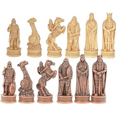 Veronese by Joh. Vogler GmbH High-Quality Viking Chess Figures Set of 32 Hand-Painted up to 80 mm Chess Set