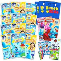 Blues Clues Party Favor Pack ~ Iepakojumā ir 12 Blūza piezīmju komplekti un jūs! Uzlīmes, krāsojamās grāmatas un krītiņi (Blues Clues ballīšu aksesuāri)