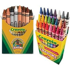 Crayola daudzkultūru krītiņu asorti, netoksiska kastīte ar 8, komplektā ar kastīti ar 24 Crayola krītiņiem