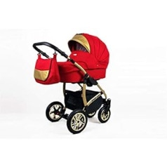 SaintBaby Scarlet 3-in-1 Isofix Buggy Carrycot autokrēsliņš Gold Deluxe 2-in-1 bez bērnu sēdeklīša