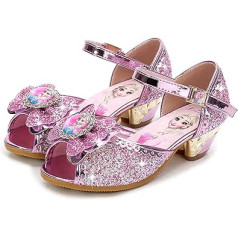 FStory&Winyee Girls Princess Sandals Heel Kids Elsa Shoes High Heel Party Glitter Crystal Girls Frozen Costume Carnival Fancy Dress Party Performance Fancy Dress Dance Ball 24-36 3-11 Years