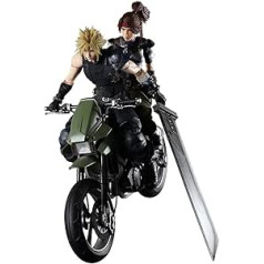 Square-Enix Final Fantasy VII pārtaisījums Play Arts Kai Figurines un véhicule Jessie, Cloud & Bike