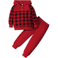 Baby Clothing Set Baby Toddler Boys Girls Long Sleeve Plaid Prints Hoodie T Shirt Tops Pullover Trousers Outfits Kids Clothing Boys Clothing Sets for Baby Boys