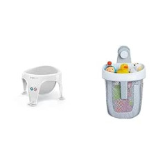 Angelcare Ergonomic Bath Ring for Large Bath or Shower & Munchkin Storage Basket for Baby Bath Toys