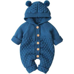 QINQNC jaundzimušo bērnu kabelis trikotāžas džemperis ar kapuci Romper Toddler Girl Boy Jaciņš ar garām piedurknēm stilīgs džemperis, silts apģērbs