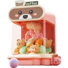 Fonowx Mini Claw Machine dozatoru spēles lomu spēle 3 4 5 6 7 8 gadus vecam konfekšu balvas dozatoram, pārdošanas rotaļlieta 10 rozā lellēm