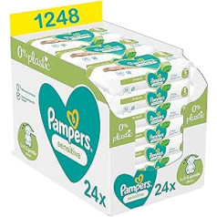 Pampers (senoji versija), servetėlės kūdikiams 0%, 1248 servetėlės (24 x 52 vnt.)