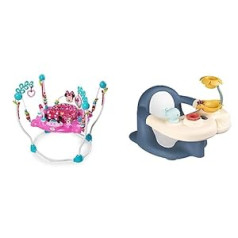 Bright Starts & Smoby Toys - Little Smoby Baby Bath Seat from 6 Months - Bath Seat with Play Table Including Bath Toy - Seat Aid for Babies and Toddlers with Suction Cups