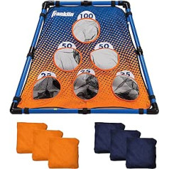 Franklin Sports Unisex jauniešu iesācēju maisiņu maisiņš — ietver 6 Cornhole pupiņu maisus un salokāmu mērķi — ideāli piemērots bērniem un ģimenei, zils/oranžs, daudzizmēra