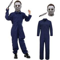 Applysu Kids Michael Myers Costume Mike Myers Child Halloween Costume with Mask Toyknife Scary Costume for Boys Girls, 1978