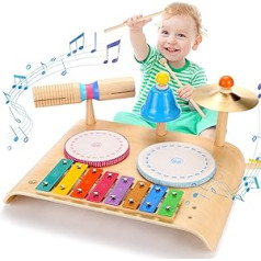 Sweet time Children's Drum Set, Musical Instruments, Children's Play Table, Baby Toy, Music Drum Kit for Toddlers, Wooden Toy, Baby Musical Toy, Learning Toy for Boys and Girls from 3+ Years