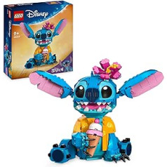 LEGO Disney Stitch būvēšanas un rotaļu komplekts bērniem, figūriņa ar saldējuma konusu, rotaļlieta, radošs komplekts celtniecībai, meitenēm, zēniem un visiem kino veiksmes cienītājiem Lilo & Stitch 43249