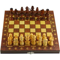 Andux magnētiskais koka saliekamais šaha komplekts GJXQ-03 (11,4 x 11,4 collas)