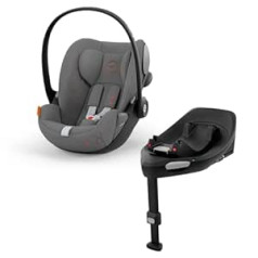 CYBEX Gold Cloud G i-Size and Cybex Gold ISOFIX Base G Incl. Newborn Insert, from Birth to Approx. 24 Months, for Children from 40 cm to 87 cm, Max. 13 kg, Lava Grey