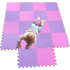 Mqiaoham Baby Floor Mat / Children’s Play Mat, Puzzle Design, Free from Harmful Substances Pink Purple