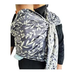 Shabany® - Ring Sling Sling - 100% organiskā kokvilna - Baby Belly Carrier jaundzimušajiem Maziem bērniem līdz 15 kg - Ietver instrukcijas bērnu ietīšanas pārvadāšanai - Sudraba (elegants)