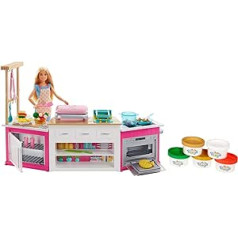 Barbie Cooking and Baking Children’s Deluxe Kitchen Play Set and Doll, Multicoloured